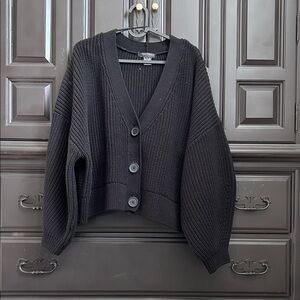 Love Cameron Black Button-Up Cardigan